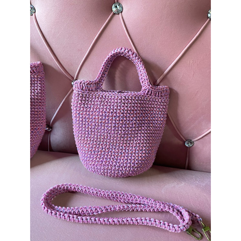 Braided Bag From Rope Umbrella Mix Metallic Thread Rainbow | Shopee ...