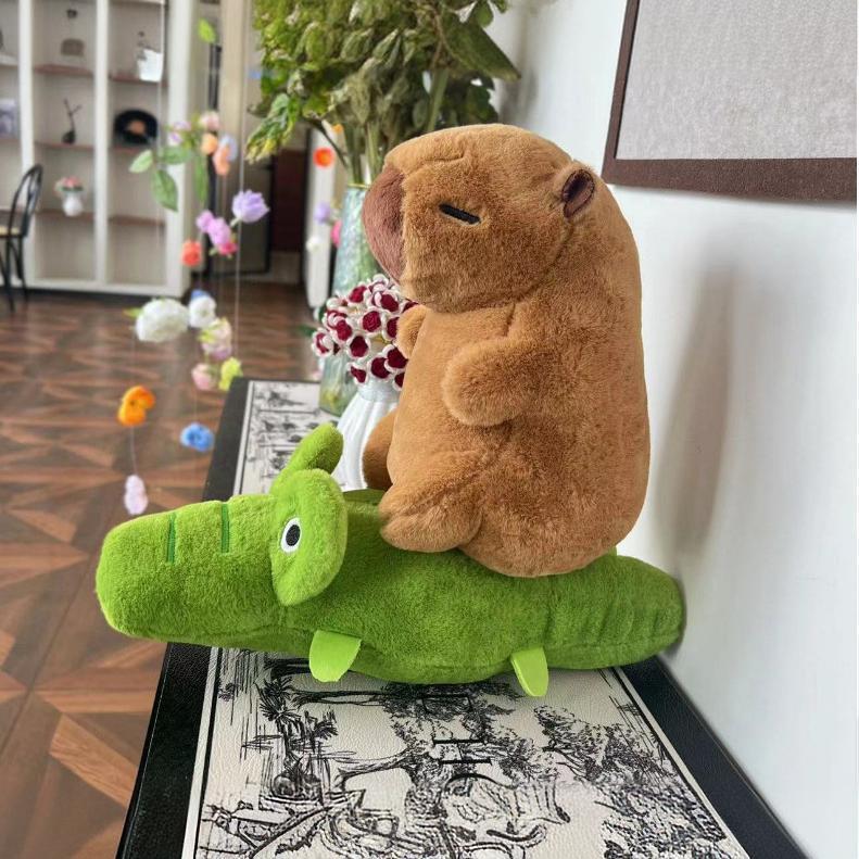 Capybara Doll Soft And Cute Creative Design Capibara Riding Big White ...