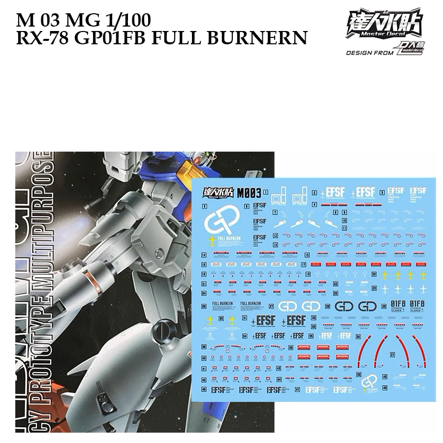[MASTER DALIN] M003 [MG 1/100 RX-78 GP01 FB FULL BURNERN GUNDAM WATER ...