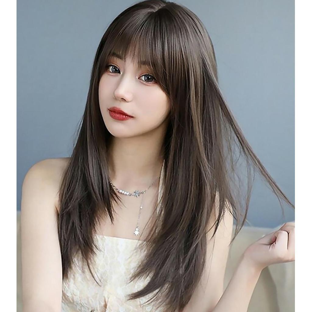 MAYA/MT20-2 Semi-Woven Wigs T Straight Hair Slide Gradient With Bangs ...