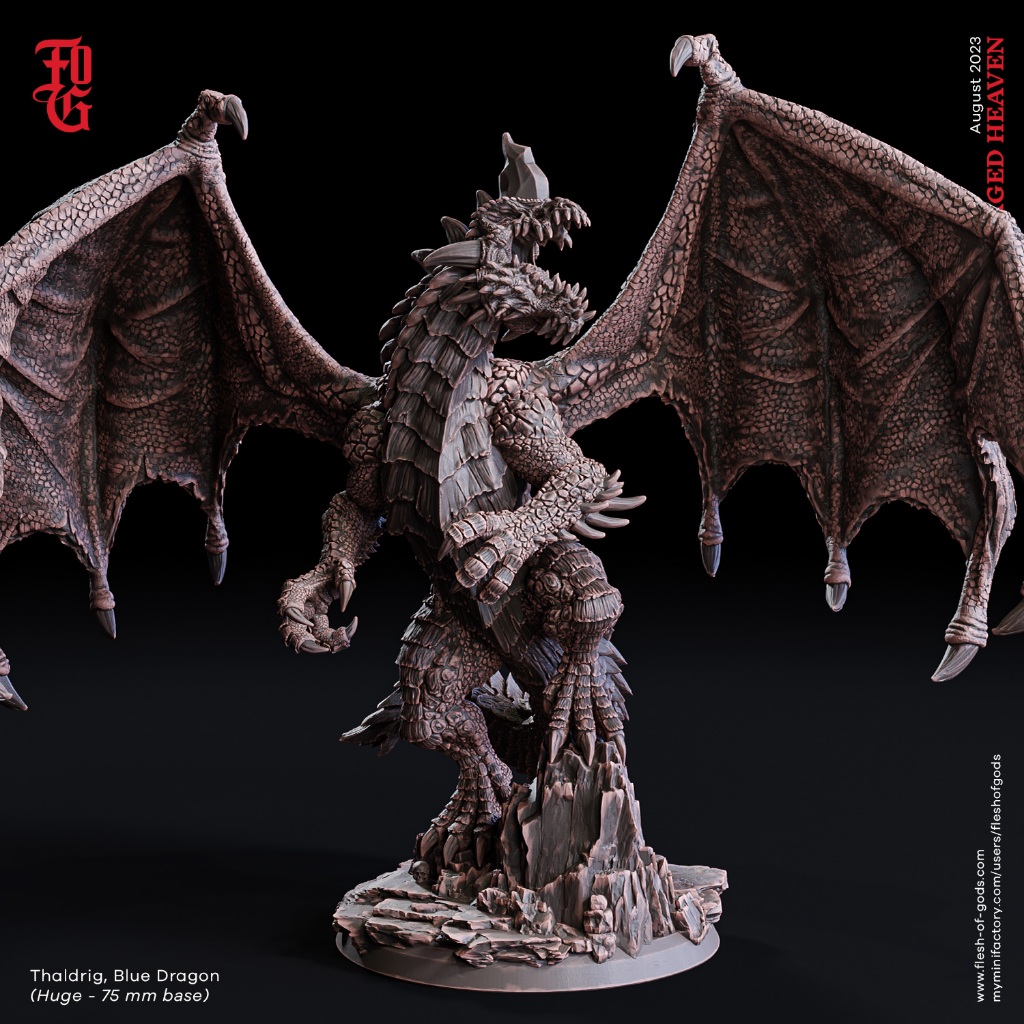 A Stormforged Heaven-Blue Dragon-Model For DnD miniature [Made to order ...