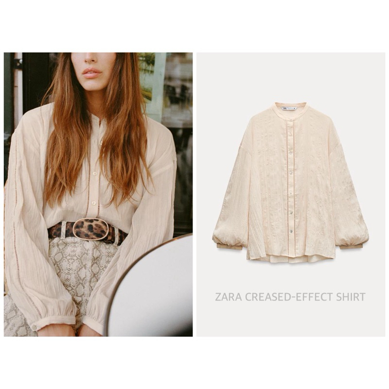 ZARA SHIRT Crew Neck Reased-EFFECT (B3404) | Shopee Malaysia