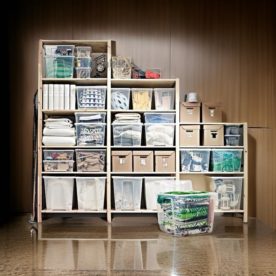 IKEA SAMLA Clear Box With Lid 39x28x14 Cm./11 Liters Stackable To Fit ...