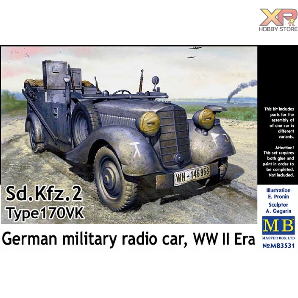 MASTERBOX 1/35 35151 Sd.Kfz.2 TYPE 170VK w/CREW WWII Military Model Kit