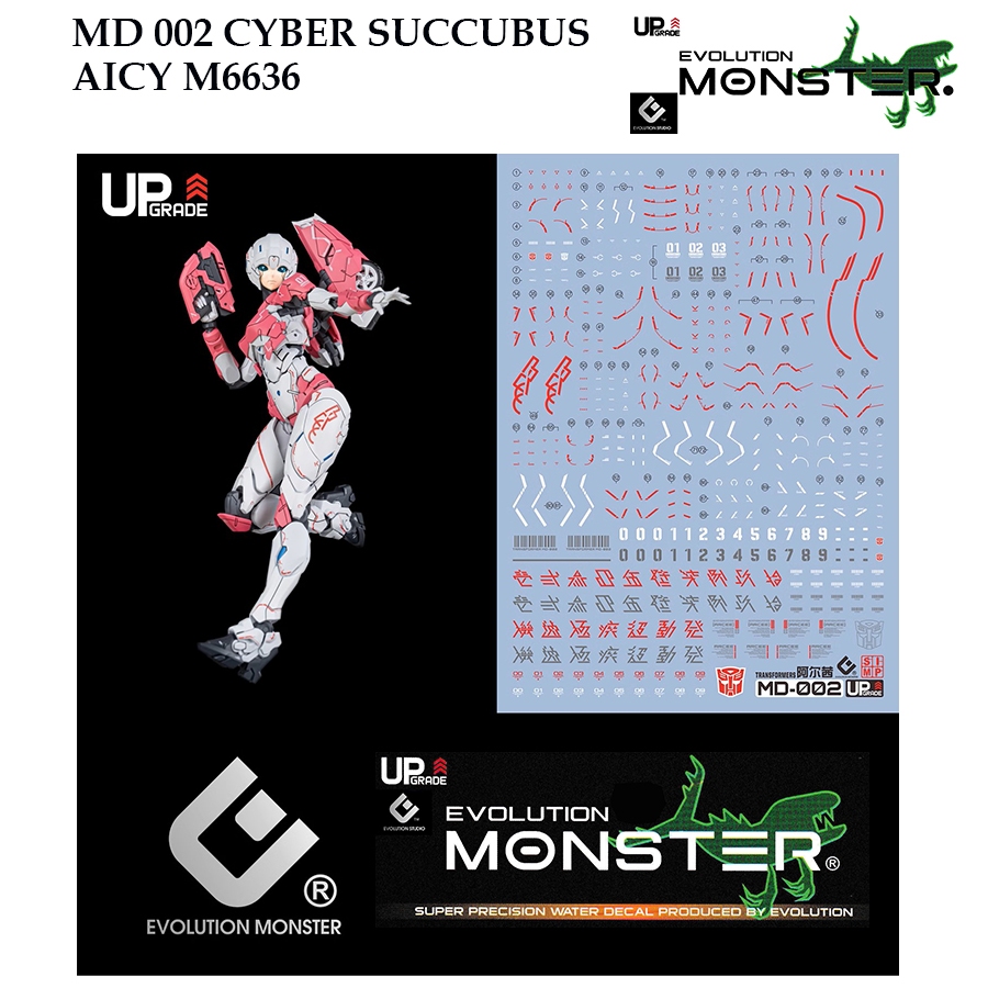 WATER DECAL [MONSTER] MD002 CYBER SUCCUBUS AICY M6636 SLIDE FLUORESCENT ...