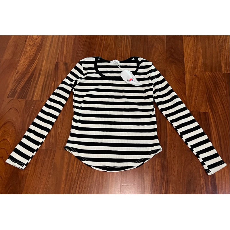Black and White Plaid and Stripe Ultra Soft Long Sleeve Top *Final Sale*