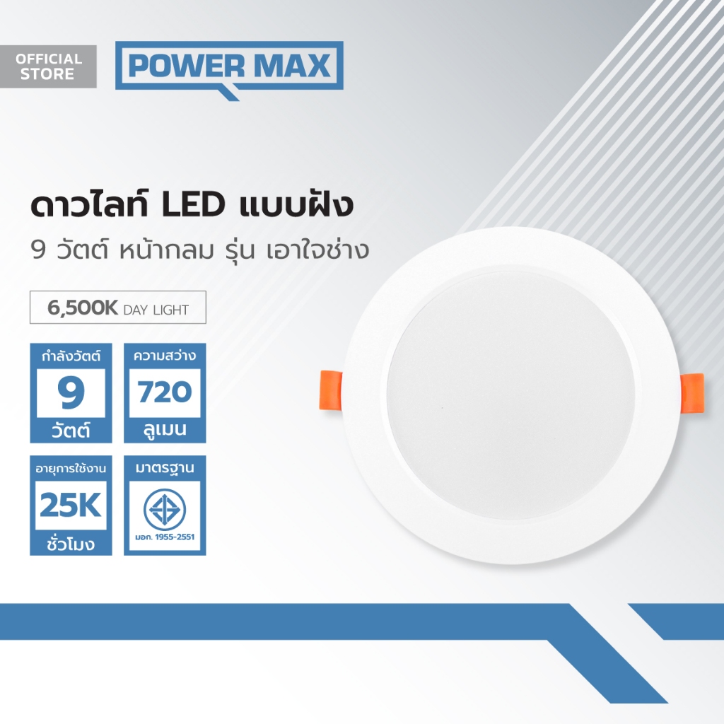 Power MaxQ Recessed LED Downlight 9 Watt Round Face Model For Artisan ...
