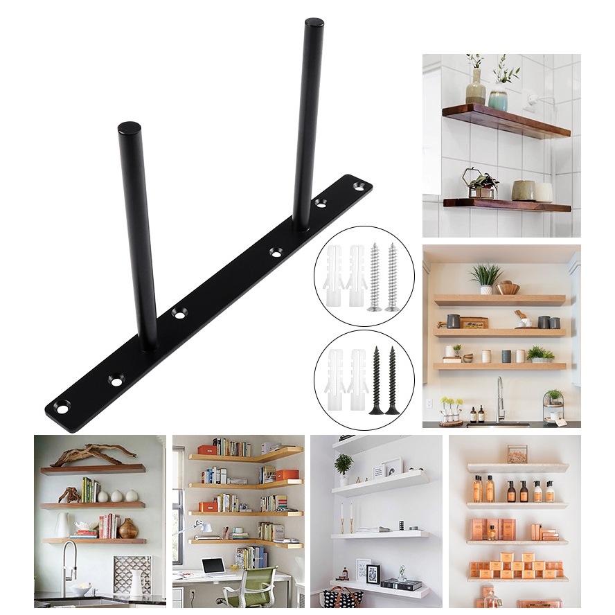 RYL Gran Iron Angle Concealed Shelf Steel Legs Double Screws Bracket ...