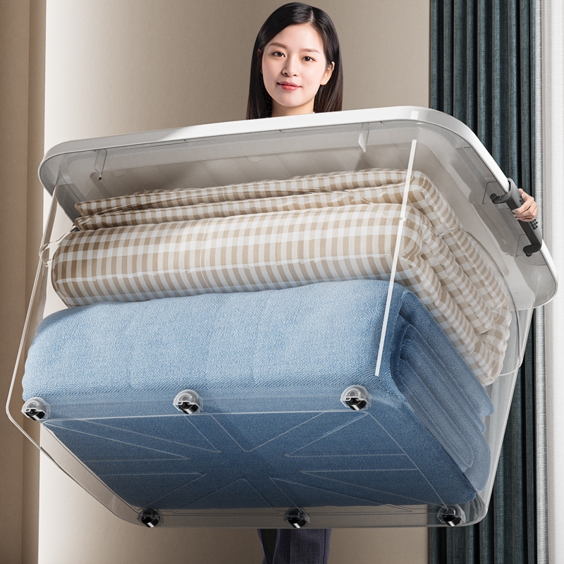 MINI Storage Box Plastic Big 300 Liters Crate With Wheels And Lock Hard ...