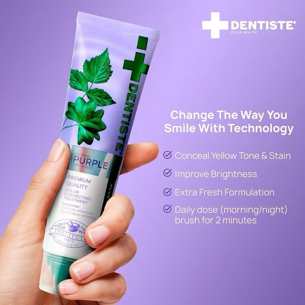 Authentic, New Dentiste' Purple Toothpaste 100 G. Quickly Whiten Teeth ...