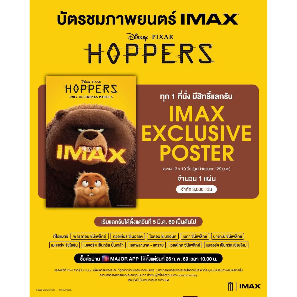 IMAX Poster Hoppers Bouncy Change To Beaver Mode Authentic From Major ...