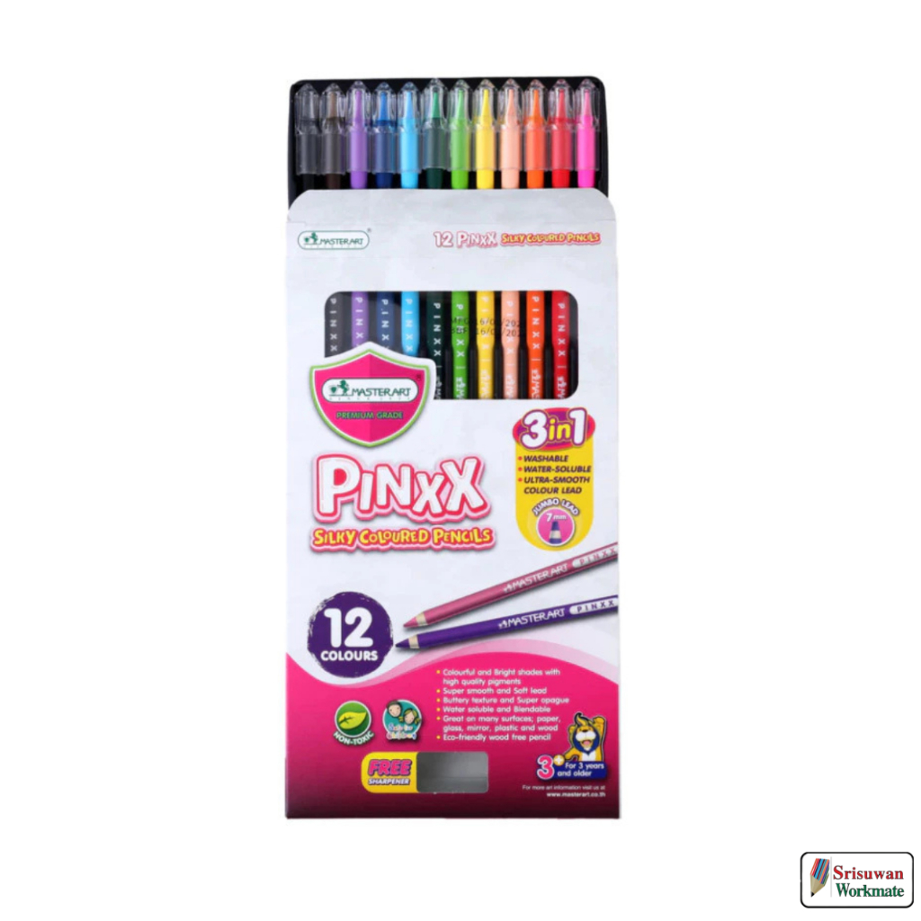 Master Art Pinxx 12 Colors 12 Of Pingx Colored Pencils Watercolor silky ...