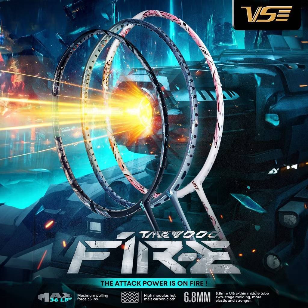 Vs TMR FIRE 1000 Badminton Racket Free! N + Grip + Bag (TMR1000 ...