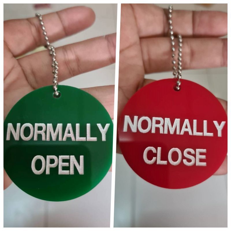 Valve Hanging Sign, Normally Open / Normally Close Tag Valve, English ...