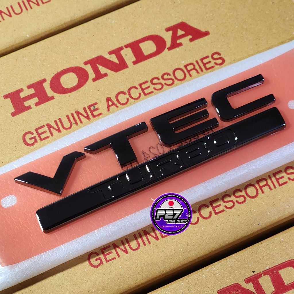 ️Authentic VTEC TURBO Logo Blackened HONDA ACCESS Can Be Attached To ...