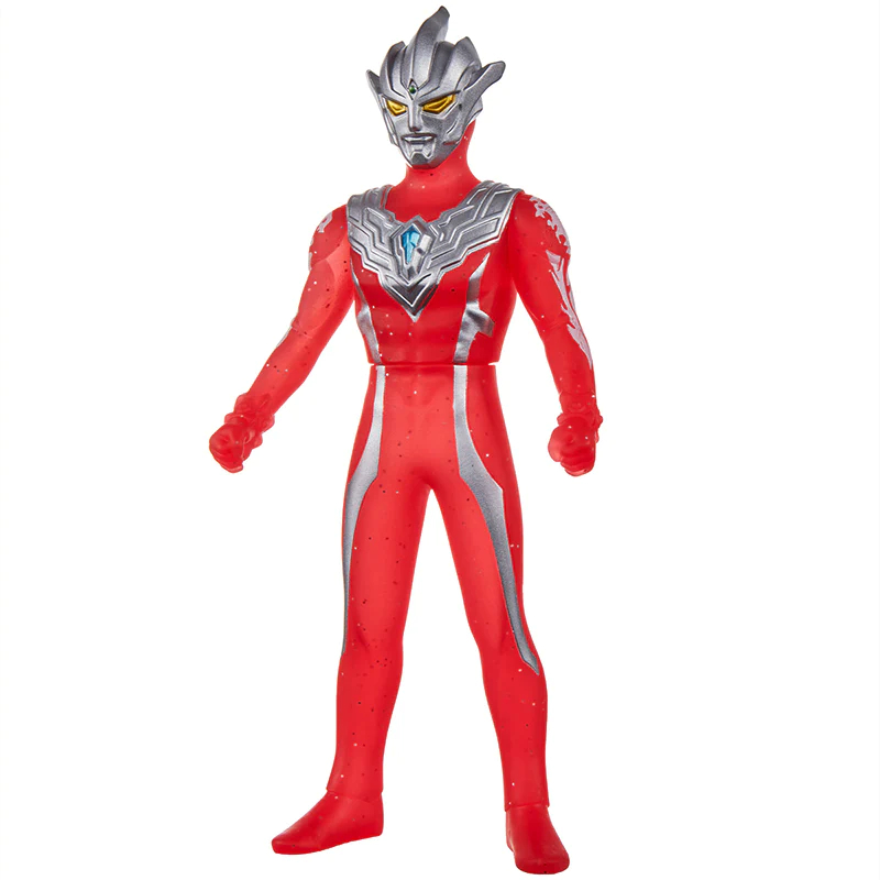 Ultra Hero 500 Series #26 – ULTRAMAN TIGA DARK – Bandai Sofubi-Figur, Detailgetreu, Mit ID-Badge