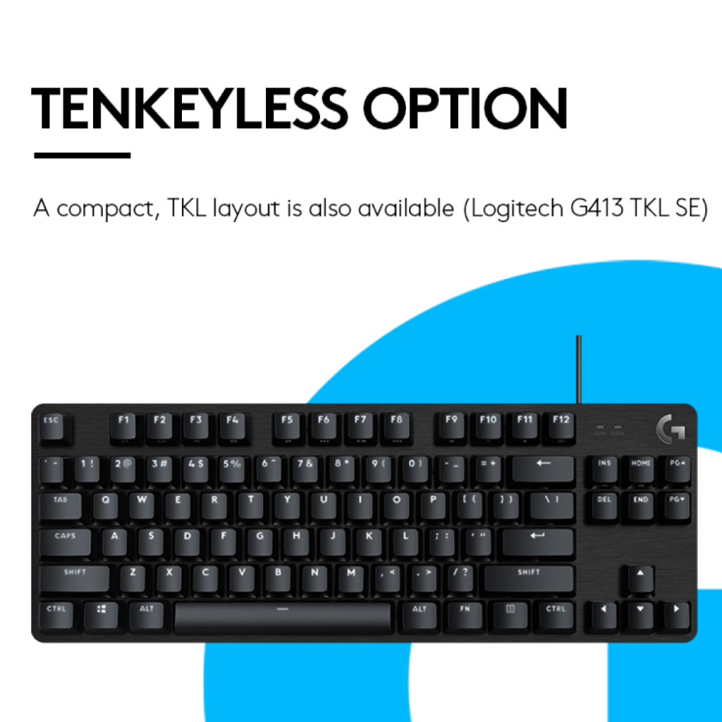 Logitech G413 SE Full-Size Mechanical Gaming Keyboard Standard-Sized ...