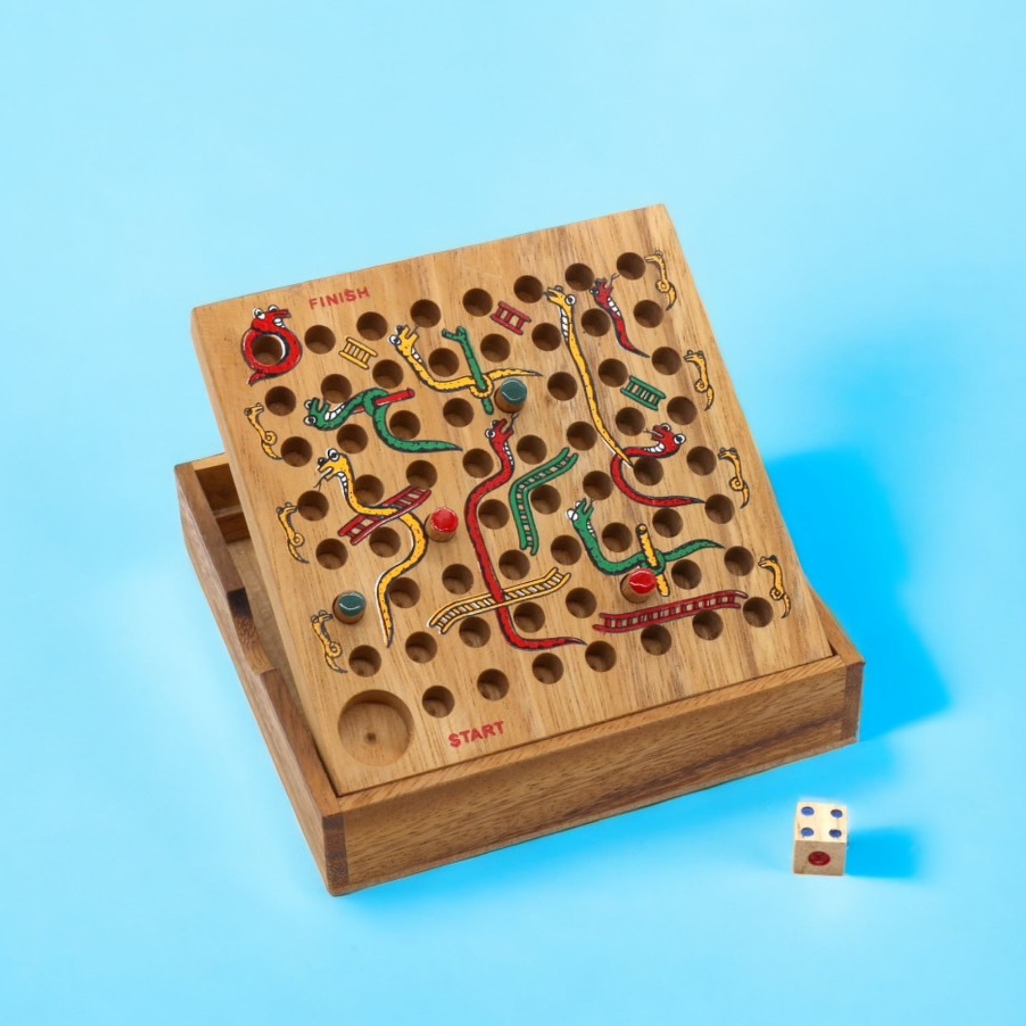 Snakes & Ladders Wooden Games Snake Toys Developmental Blocks Brain ...