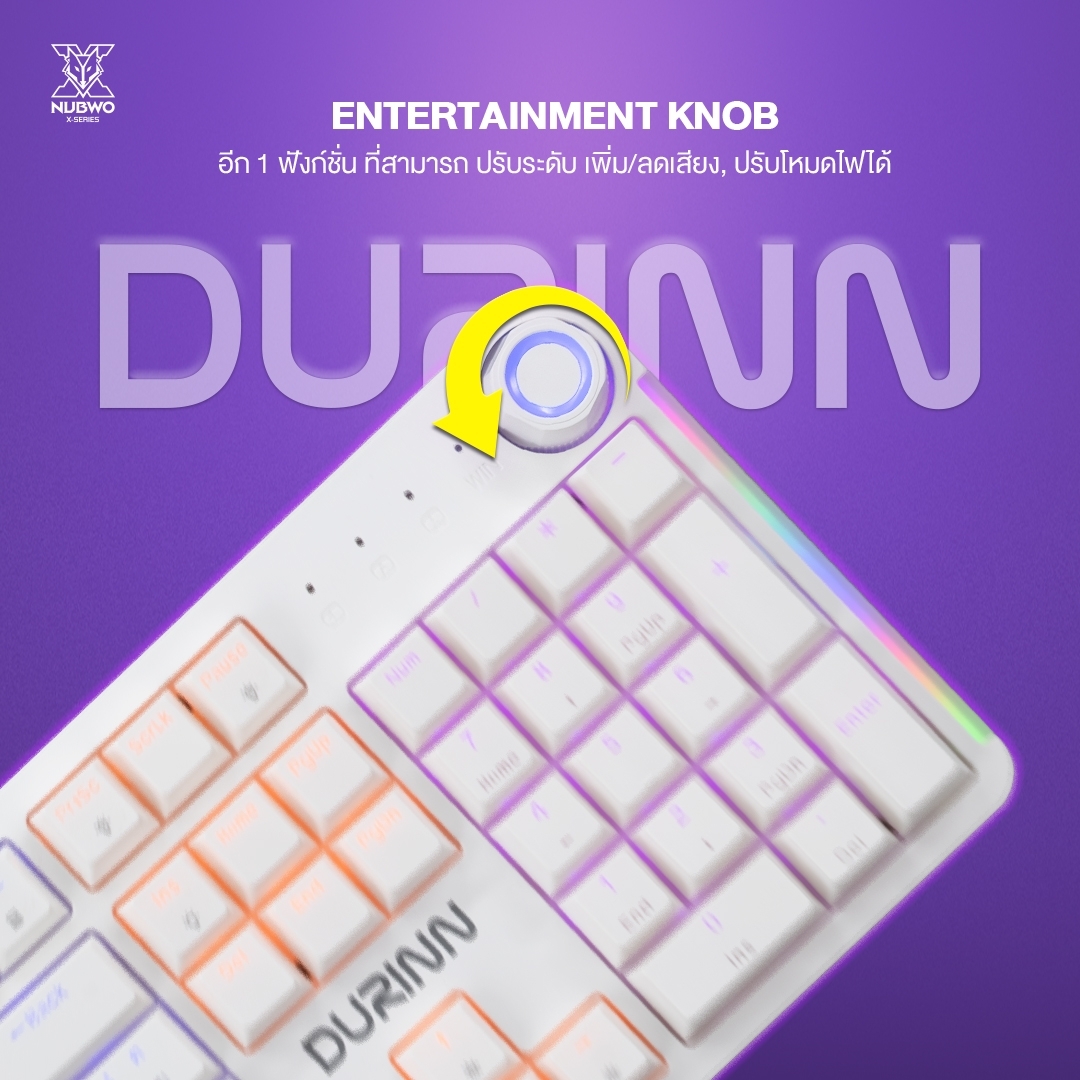 NUBWO DURINN Mini RGB Gaming Keyboard 2 Colors Black/White 2 Switch ...