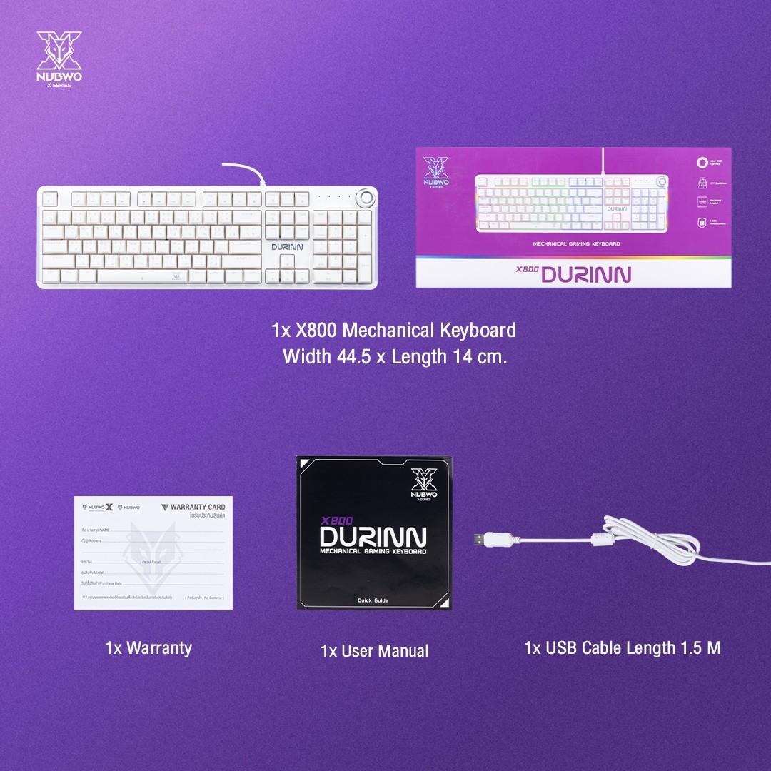 NUBWO DURINN Mini RGB Gaming Keyboard 2 Colors Black/White 2 Switch ...