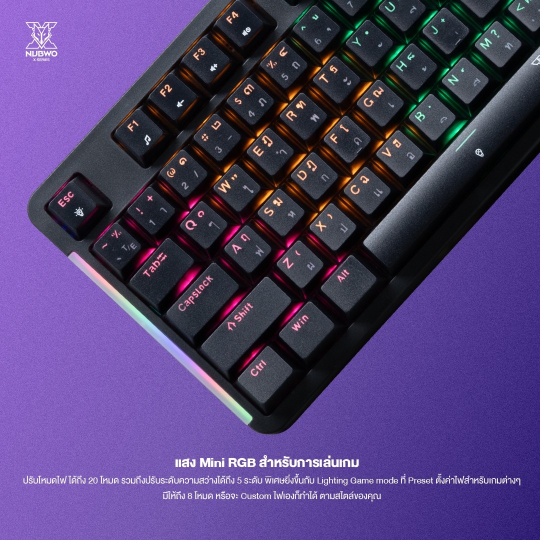 NUBWO DURINN Mini RGB Gaming Keyboard 2 Colors Black/White 2 Switch ...