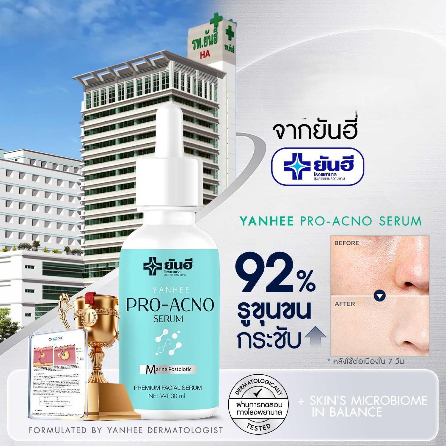 Yanhee Pro Acno Pro-Ekno Acne Serum Scars Dark Spots Red Easy-To ...