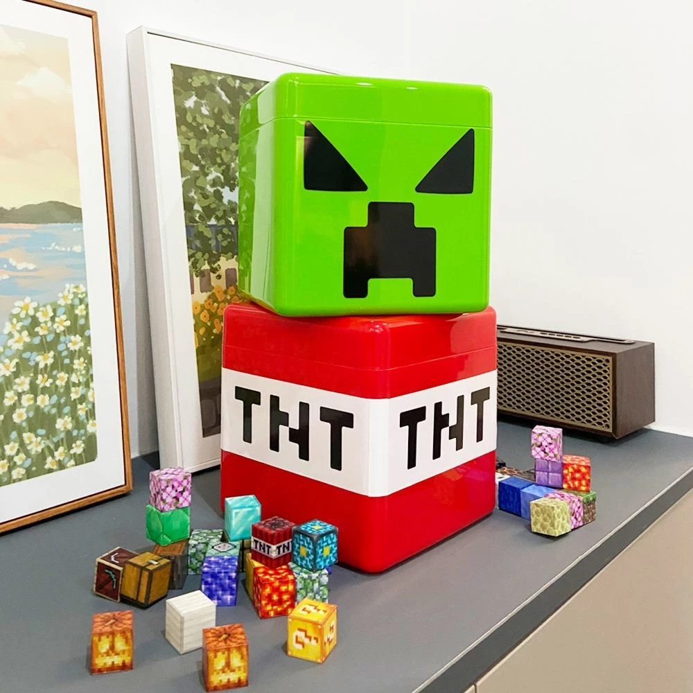 Minecraft TNT Creeper Storage Box Magnetic Block Desktop Organizer Toy ...