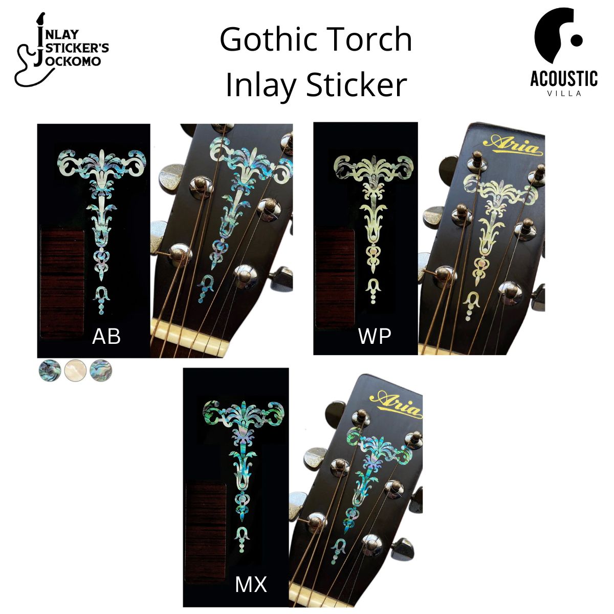 Gothic Torch Headstock Inlay Sticker | Shopee Malaysia