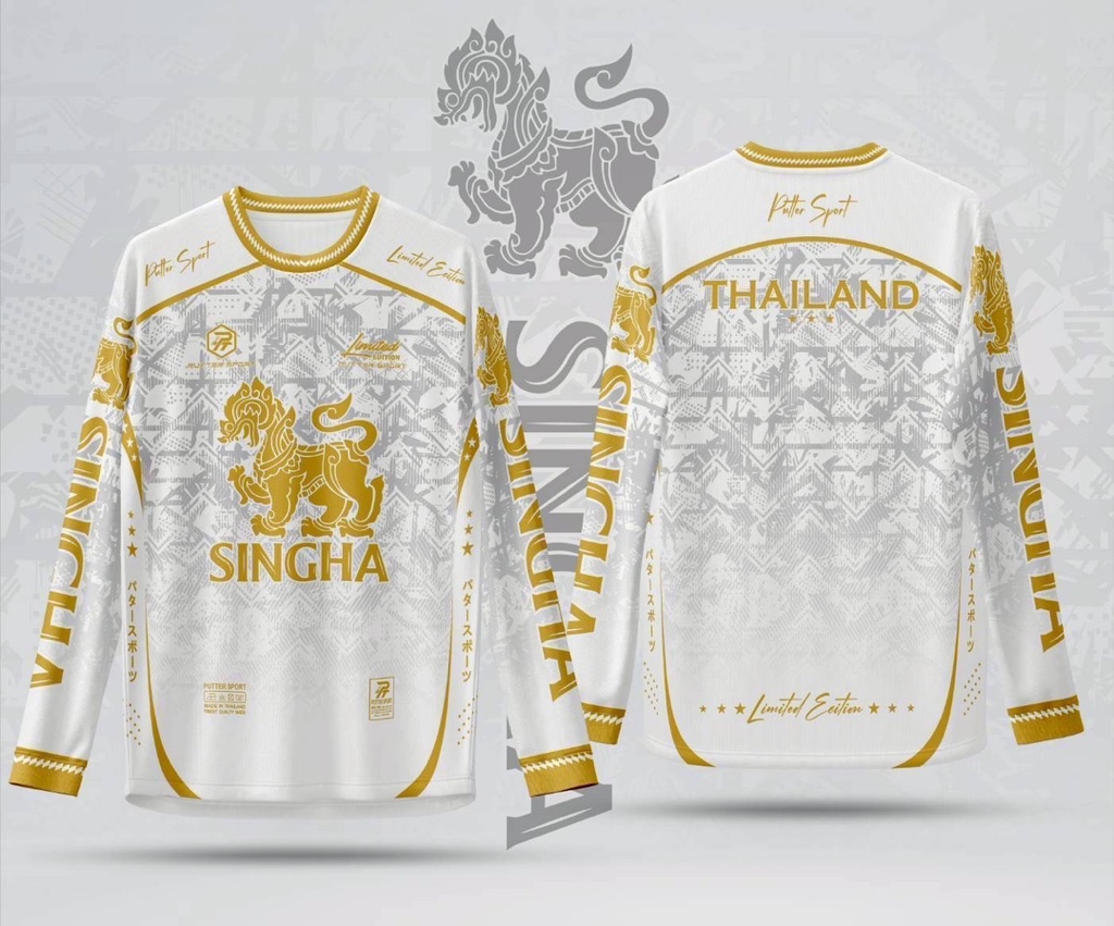 Sports Shirt Singha Pattern Long Sleeves Round Neck Printed All Over ...