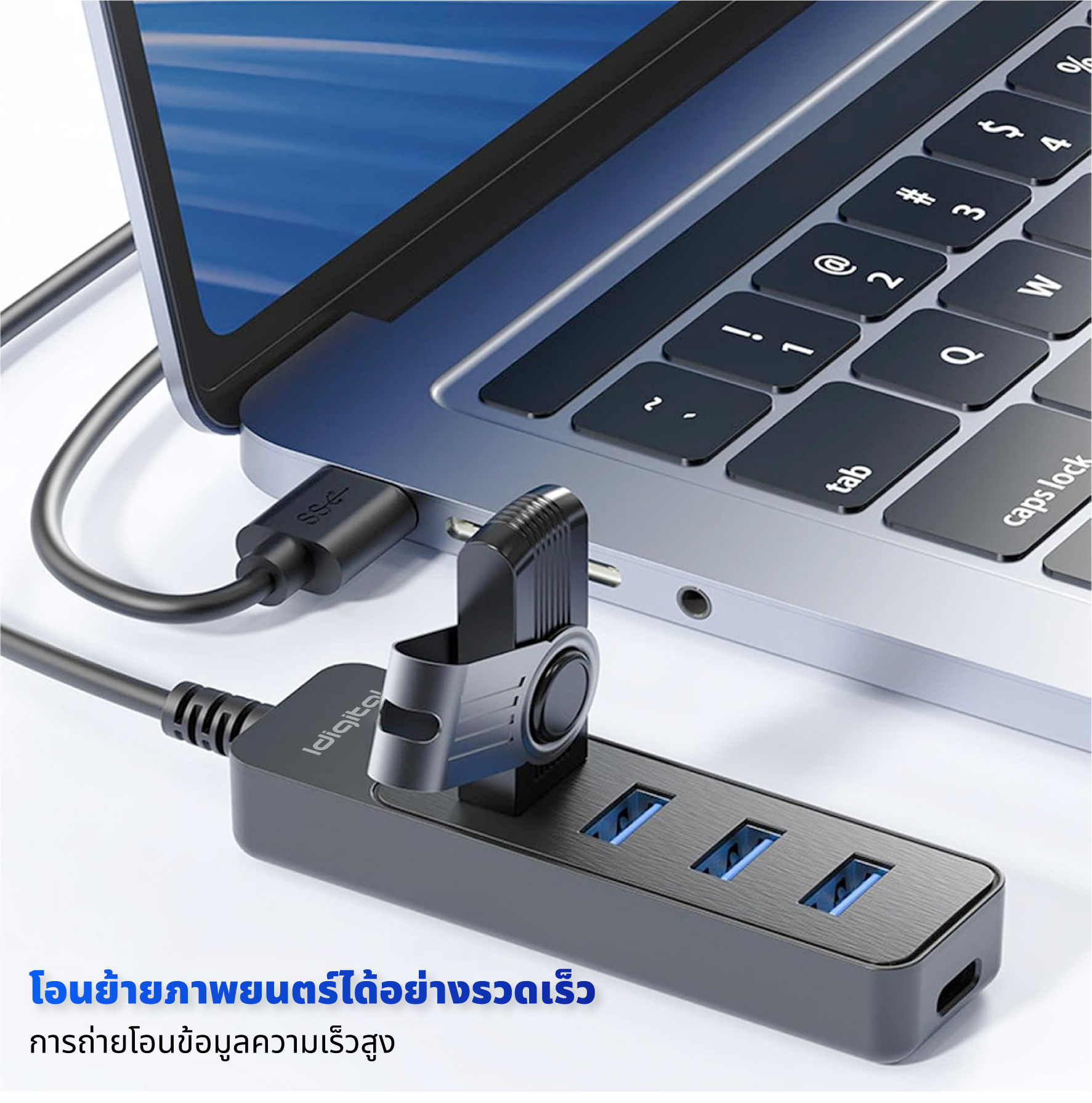 Send From Bangkok Idigital USB HUB USB3.0 * 1 2.0 * 3 With Type-C Power ...