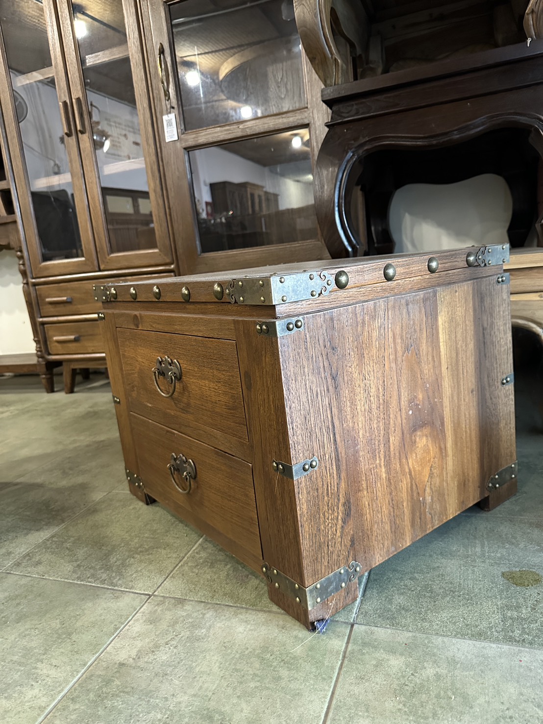 Vintage Teak Box Chest Center Table Bedside Cabinet High 45 x Length 50 ...