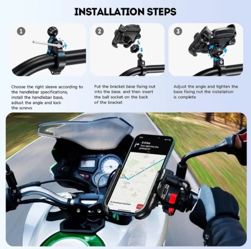 MOTOTEC QD Series Mobile Grip Motorcycle Holder Phone Quick Release ...