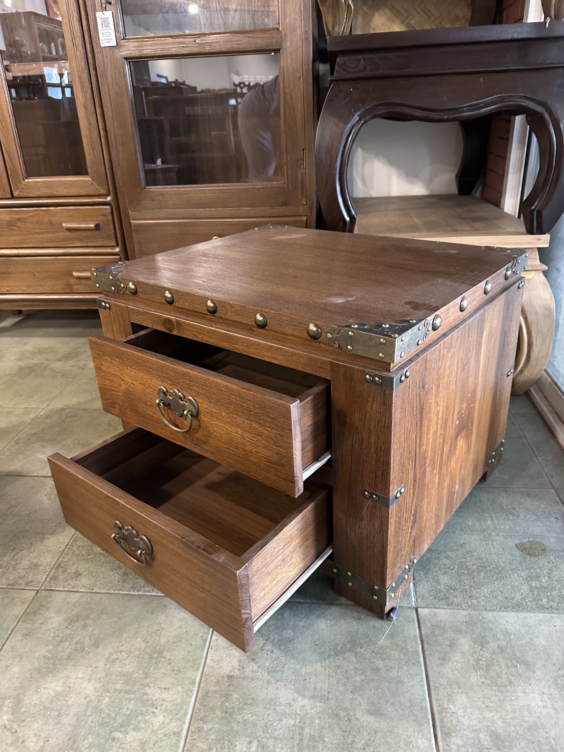 Vintage Teak Box Chest Center Table Bedside Cabinet High 45 x Length 50 ...