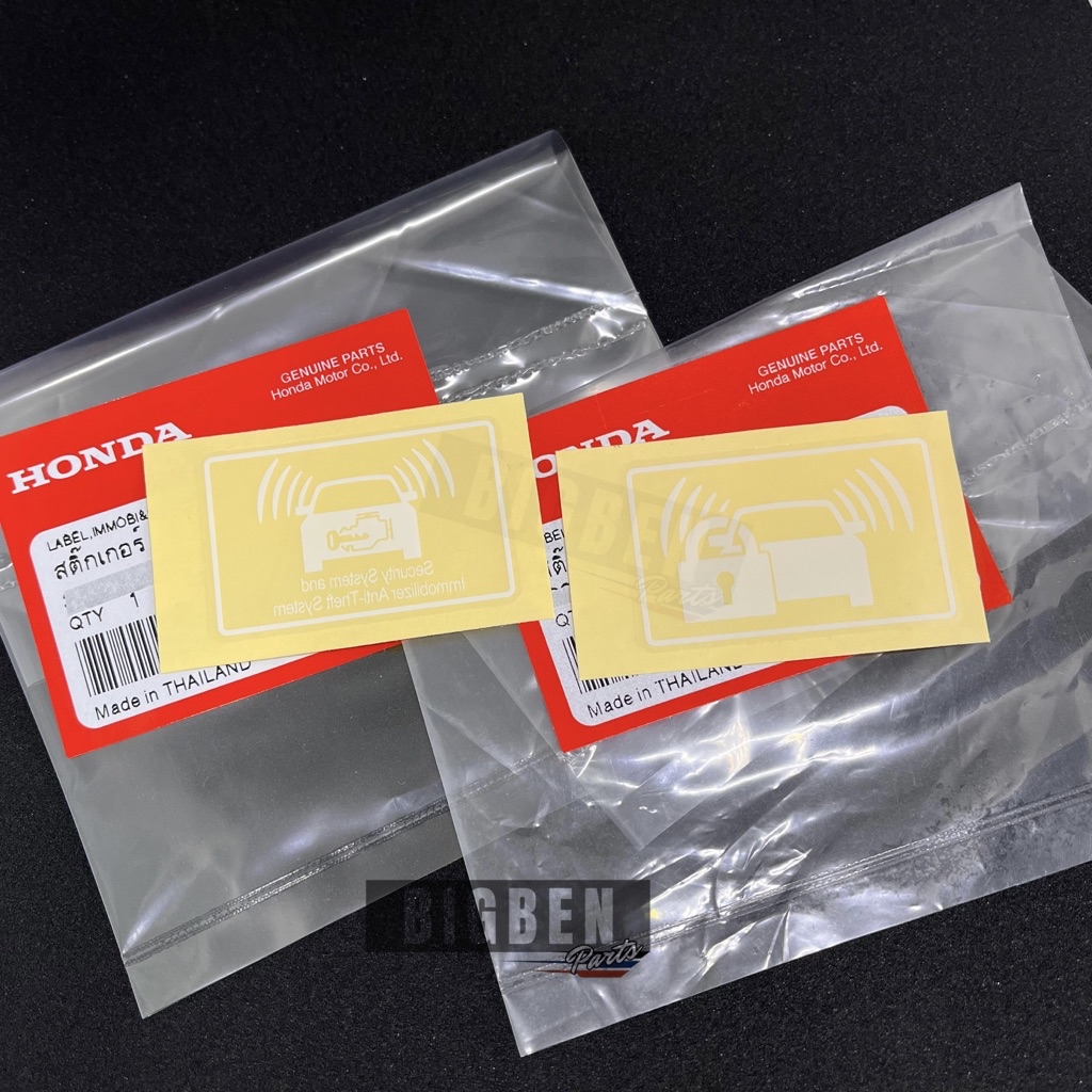 Anti-Theft Glass Stickers For Honda Genuine New 2 Pieces (label ...