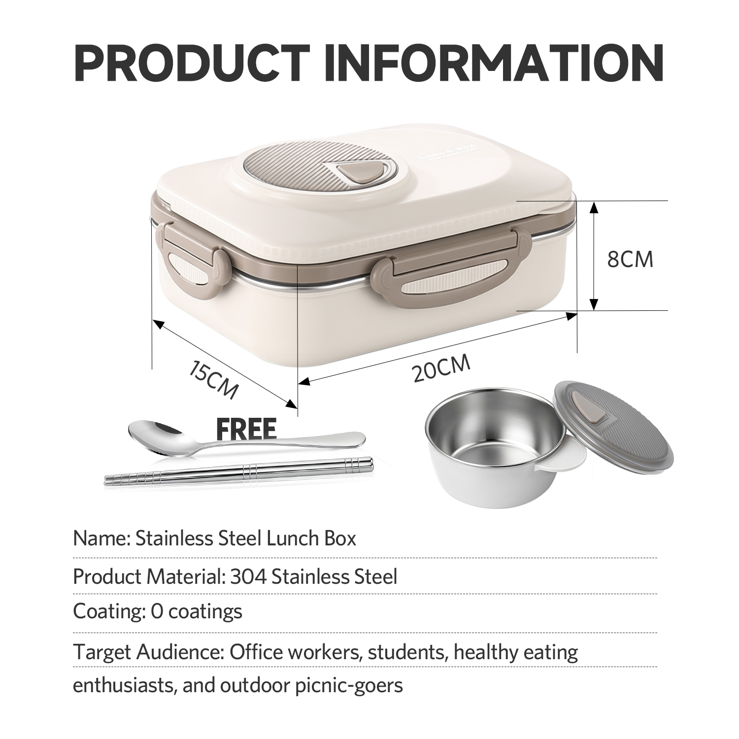 SUPVIBE SUPVIBE 304 Stainless Steel Food Storage Box Free 304 Stainless ...