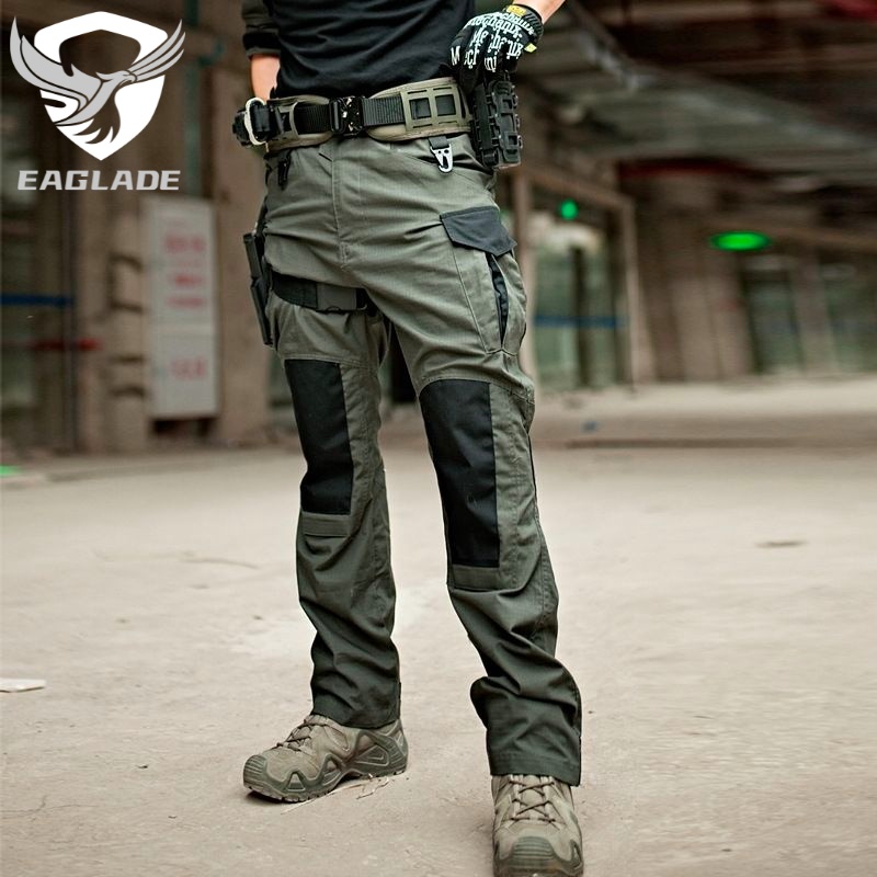 Eaglade Tactical Cargo Pants For Men Waterproof Multi Pocket Loose Leg Breathable Wear Resistant