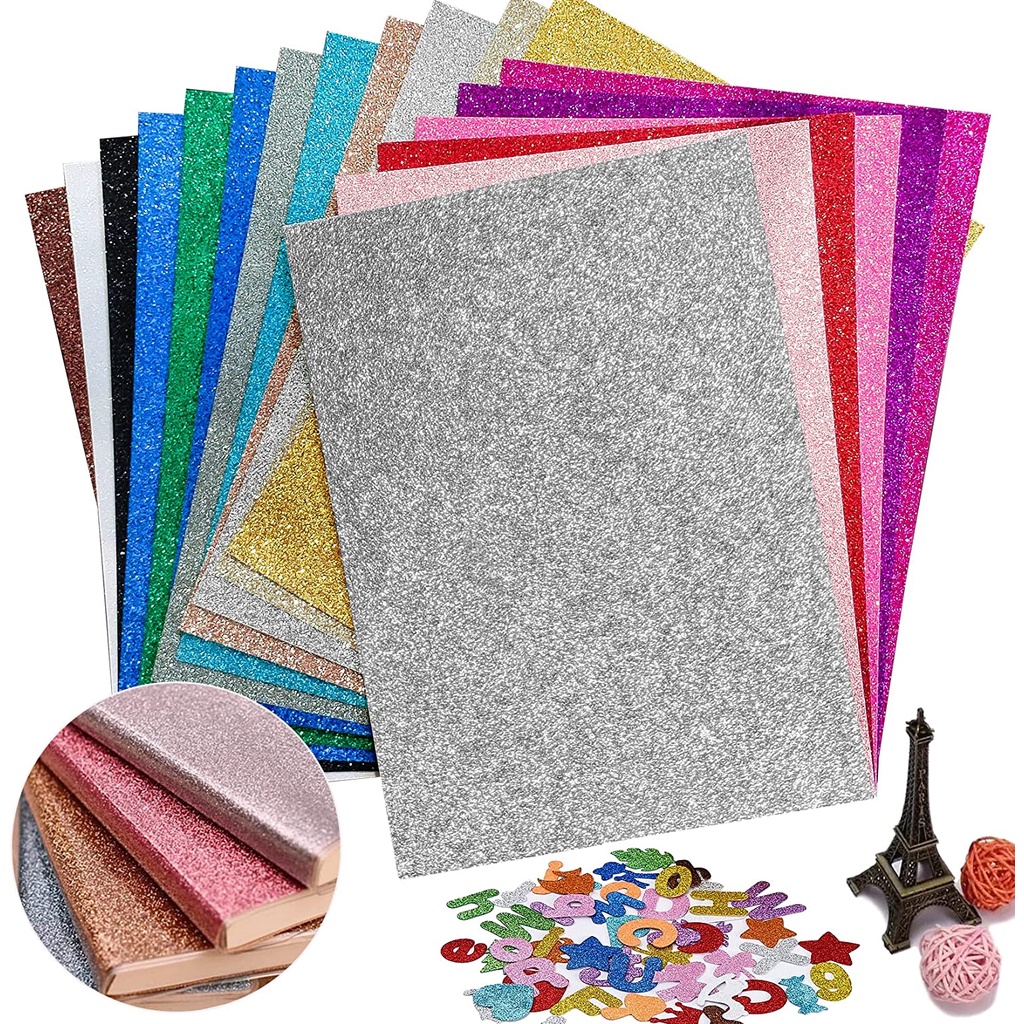 100Pcs 250gsm Glitter Cardstock Paper-Glitter Craft Paper A4 Thick Colored  Crafts Christmas Valentines Gift Box Wrapping DIY - AliExpress
