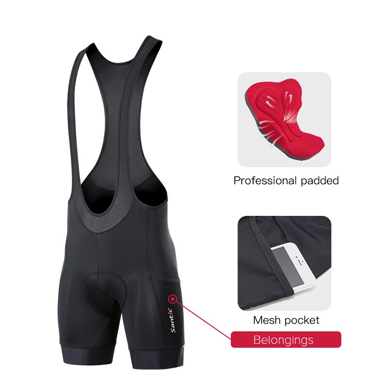 Santic Quick Dry Breathable 4D Padded Men Cycling Bib Shorts KM1C05137 Shopee Malaysia