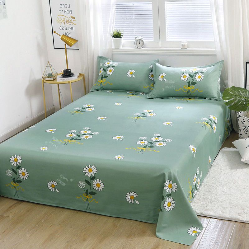Polyester Printing Bed Sheet Queen King Size Bed Cover Breathable