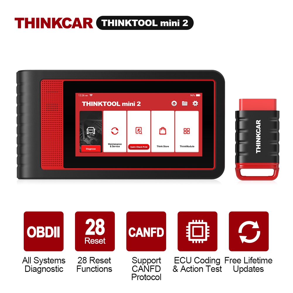 THINKCAR Thinktool Mini 2 Automotive OBD2 Scanner All System 28 Reset Car Diagnostic Tool