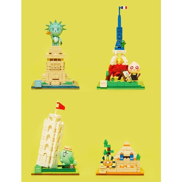 🎀【Pre-order】 KAKAO FRIENDS 2022 Landmark Brick figure Ryan/ Apeach ...