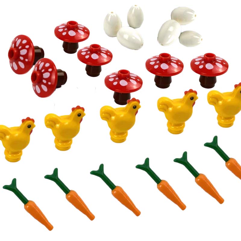 Animal Farm Moc Building Blocks Chicken Rooster House Egg Chick Leave ...