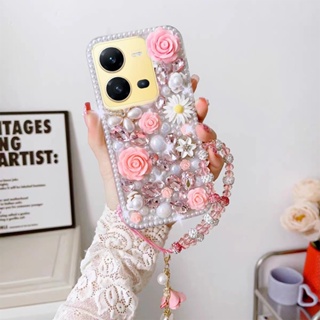 Luxury Diamond Strap Bracelet Wave Water Ripple Phone Case For