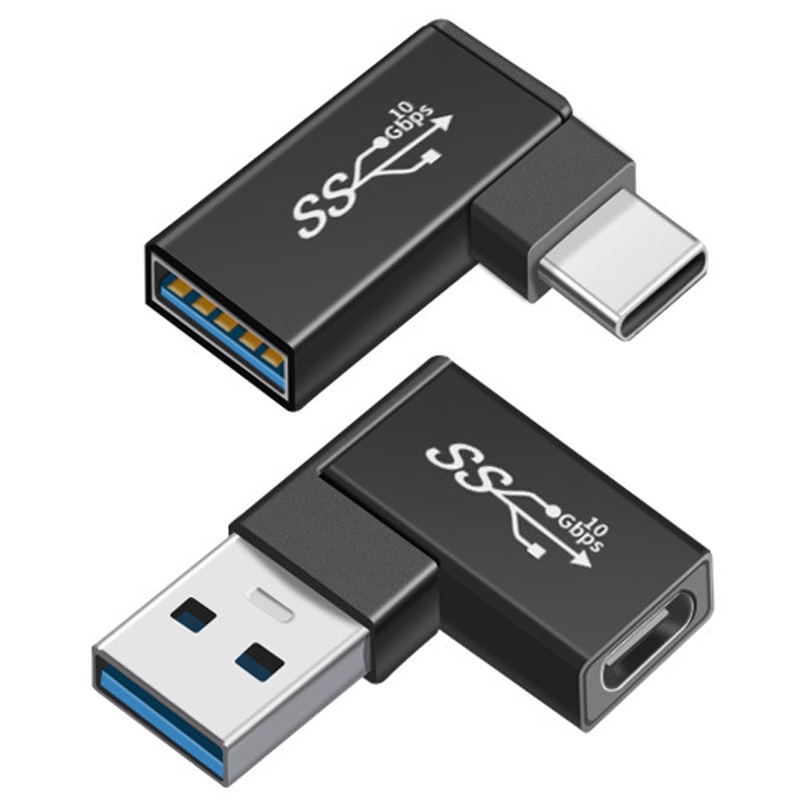USB C to USB A Right Angle 90 Degree Elbow OTG Adapter L Shape Metal ...