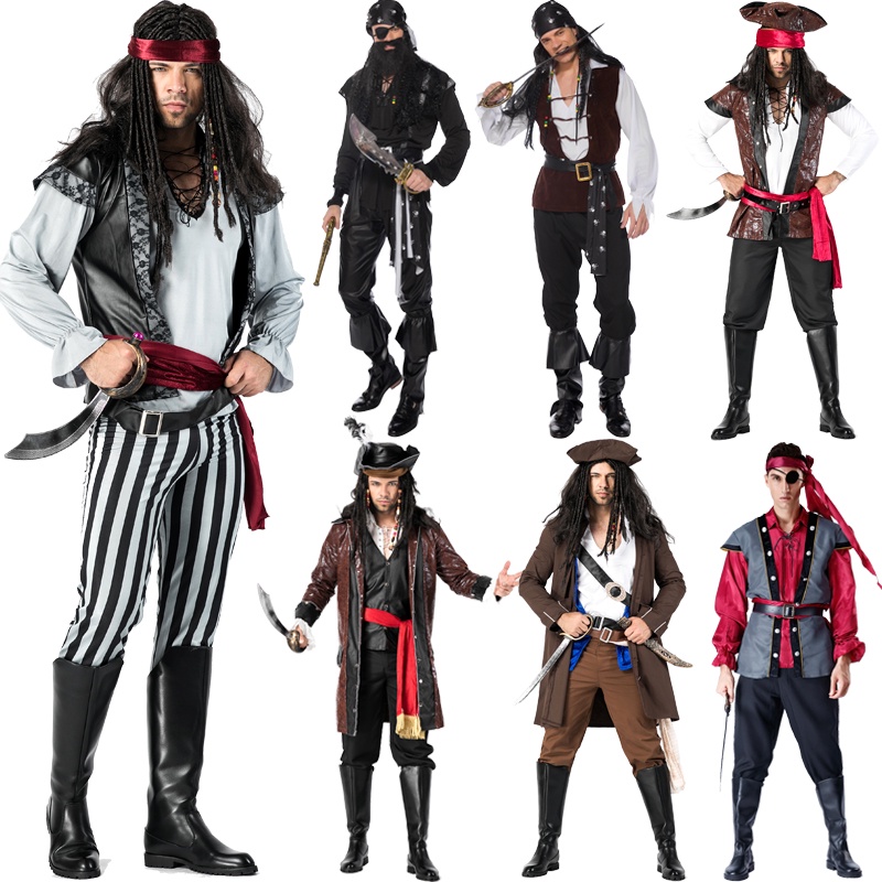 Cos Area Halloween Adult Cosplay Male Female Captain Jack Clothes Pirates Of The Caribbean