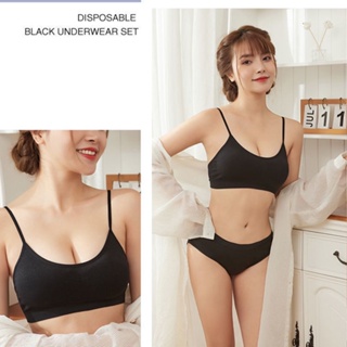 Women Disposable Bra Panties Underwear For Travel Pregnant Maternity Pakai  Buang Baju Dalam Wanita 一次性内衣内裤女 纸内裤