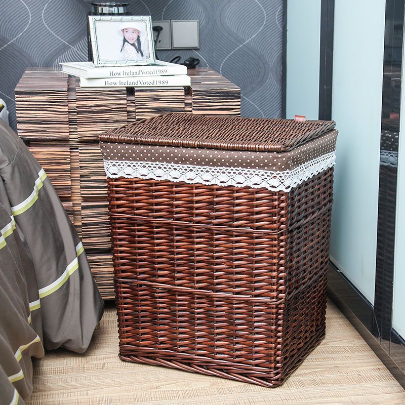 Rattan laundry basket extra large storage box laundry basket with lid