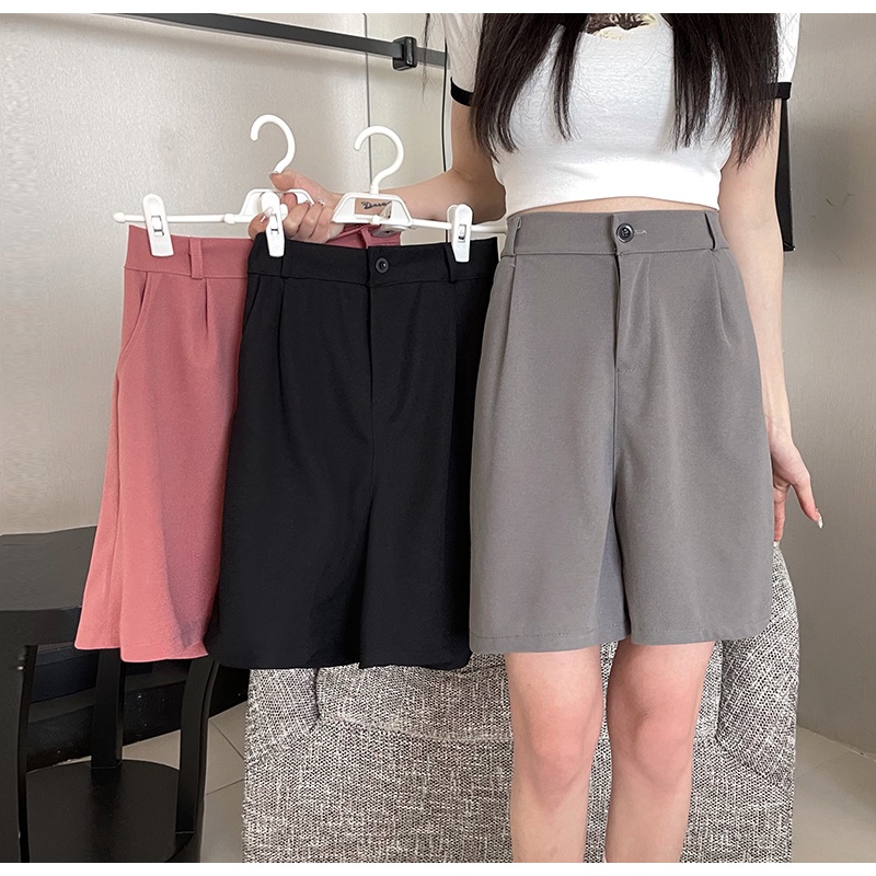 Summer Suit Office Solid Color Women's Shorts Korean Loose Fitting ...