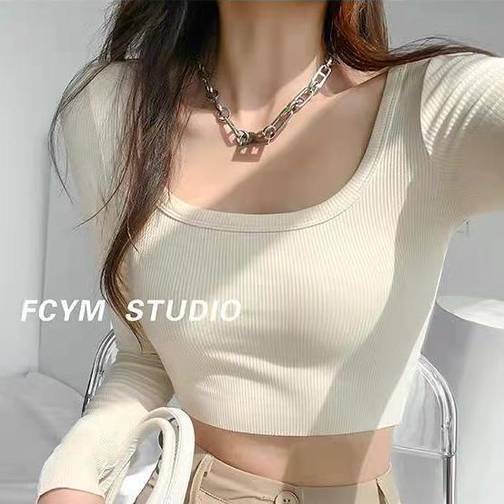 Women's Crop Top Halterneck Slim Knitted Sexy Short Off Shoulder T shirt