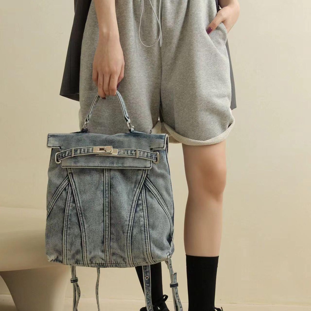 New Product Hot Sale Backpack Denim Backpack Backpack Commuter Shoulder ...